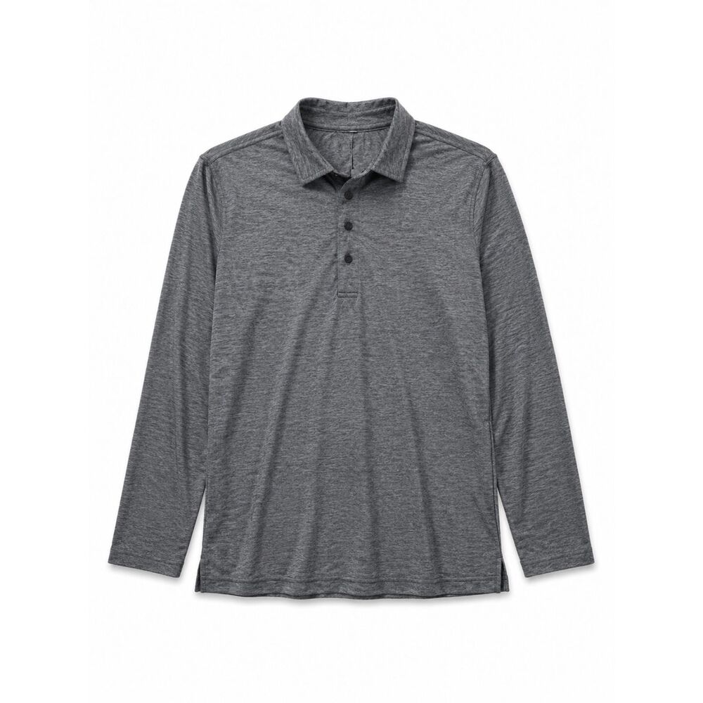 Lululemon Men’s Gray Heather Long Sleeve Polo Athletic Performance Shirt S